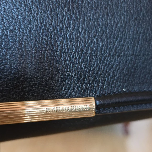 Emilio Pucci Black Crossbody Bag with Silver Chain - Picture 2 of 13